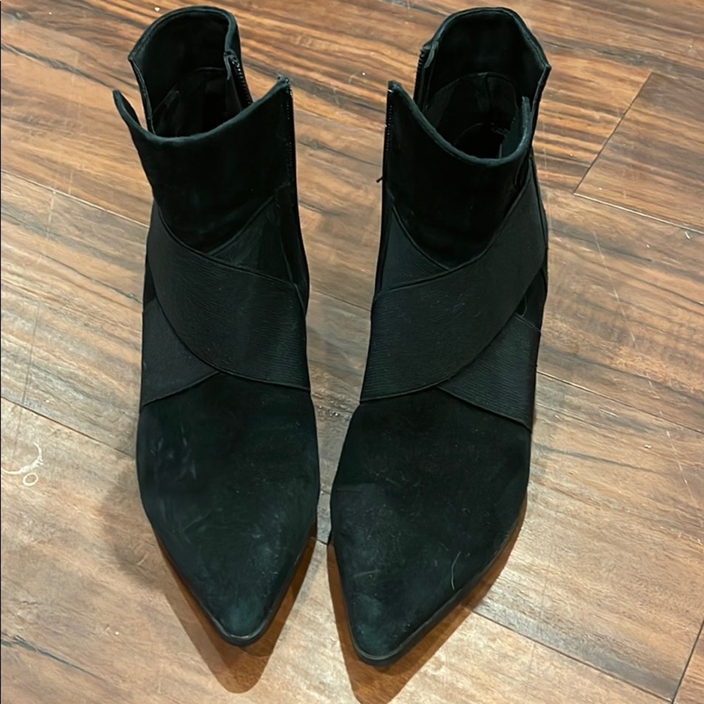 Black suede booties